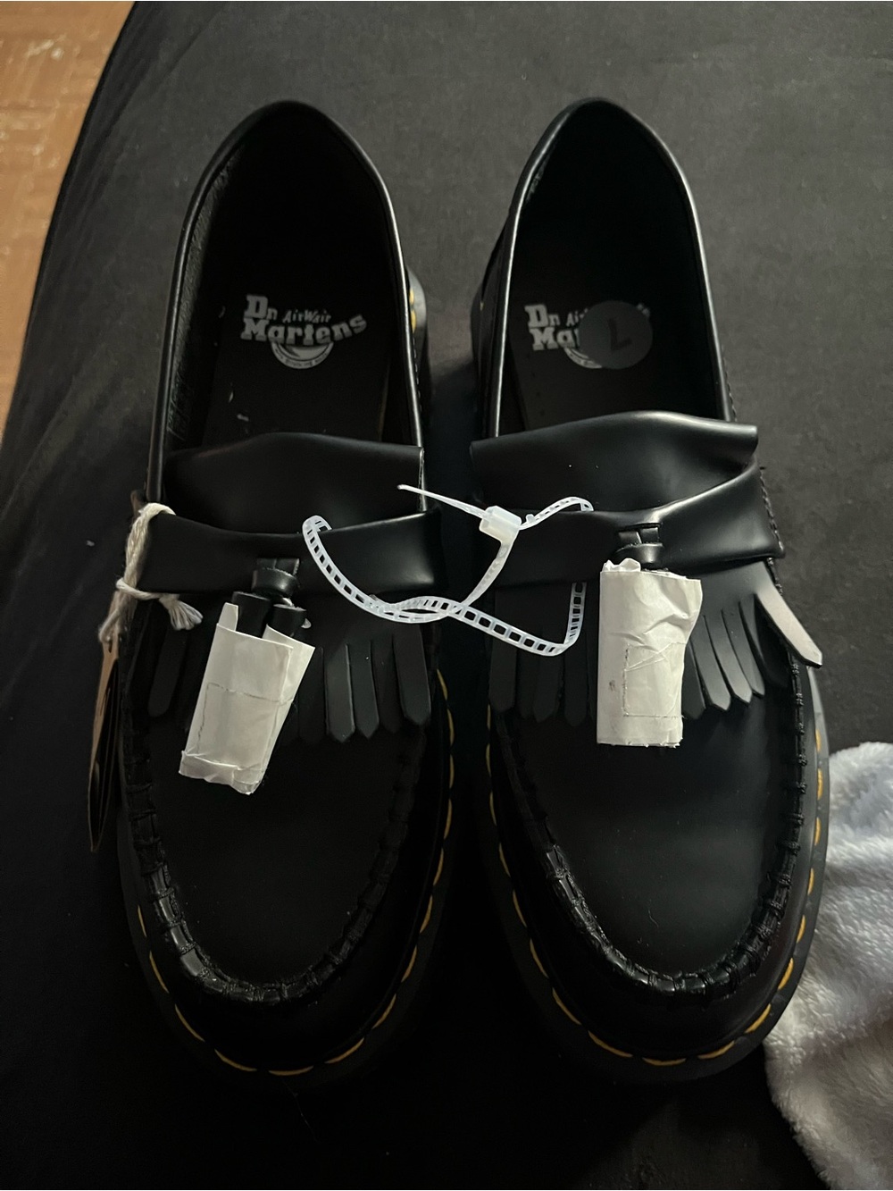 Dr. Martens Black Leather Kiltie Tassel Loafers